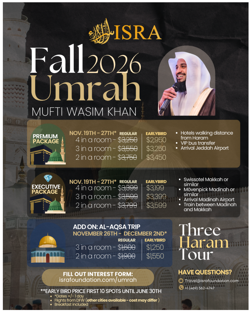 Event flyer for Fall 2026 Umrah
