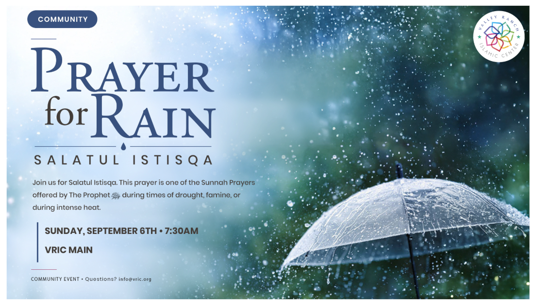 Event flyer for Prayer for Rain - Salatul Istisqa