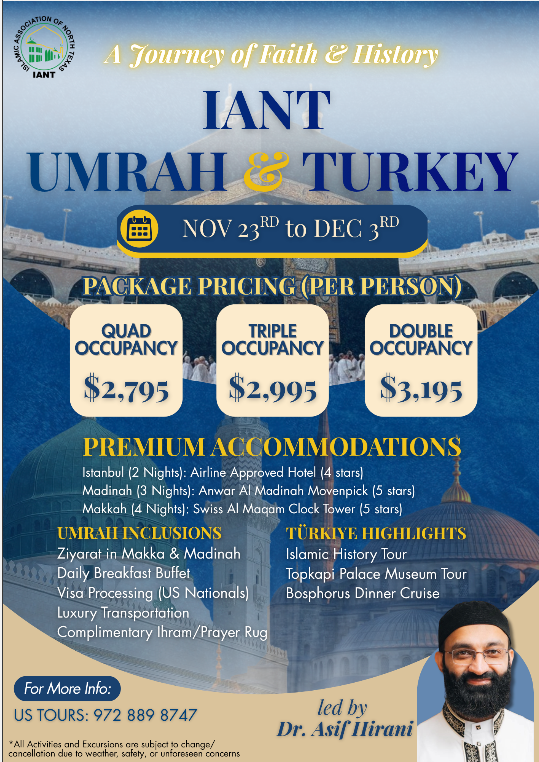 Event flyer for IANT Umrah & Turkey