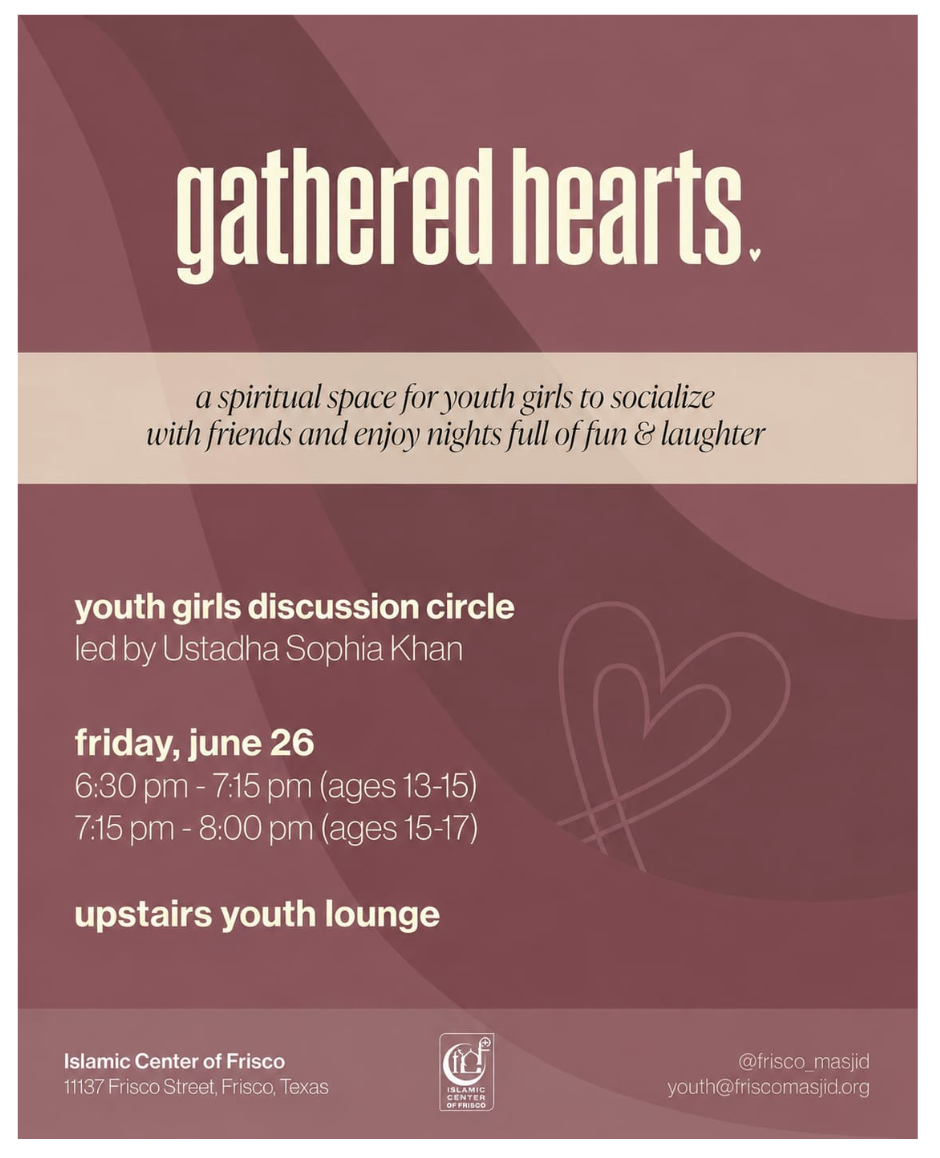 Event flyer for gathered hearts