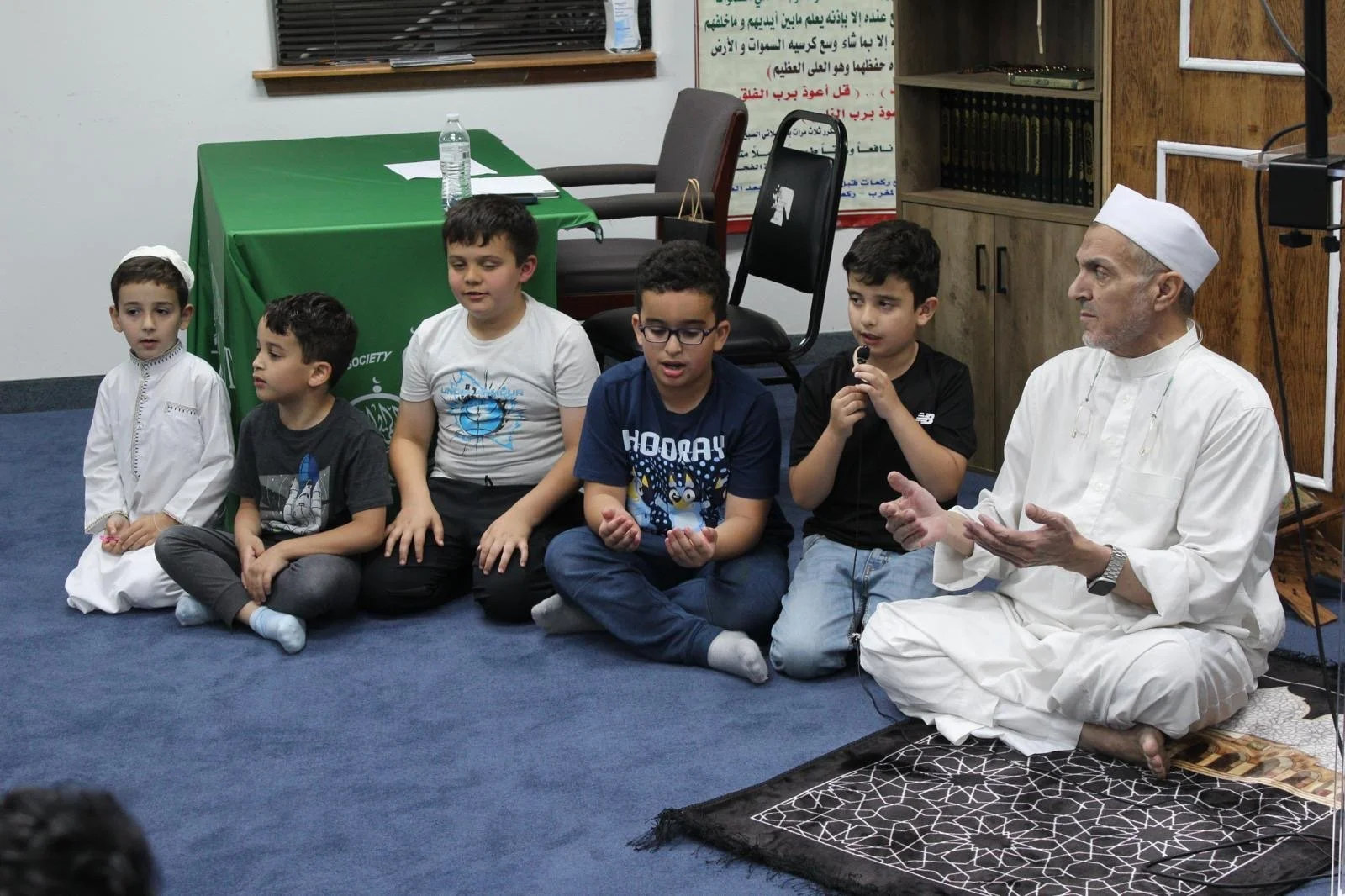 A dua circle inside Dar El-Quran, Arlington TX